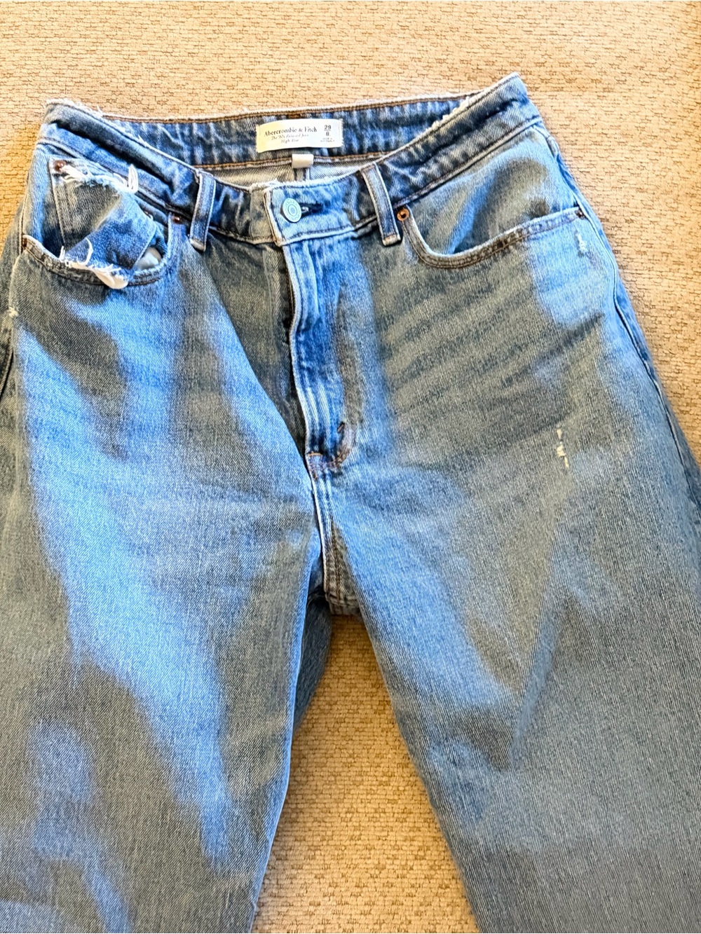 Abercrombie & Fitch Light Blue High-Rise Relaxed Jeans